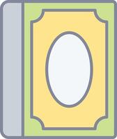 A book icon with a yellow cover vector
