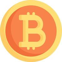 Bitcoin icon flat design illustration vector