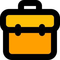 A yellow and black briefcase icon vector