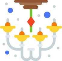 A chandelier with four lights and a light bulb vector