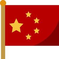 The flag of china is shown with stars vector