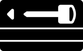 A black and white sign with a key and a lock vector