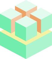 A green cube with four squares on top vector