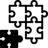 A black and white puzzle piece with a missing piece vector