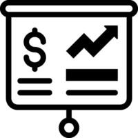 A black and white icon of a business chart vector