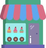 A bakery shop with donuts on display vector
