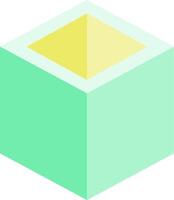 A cube with a yellow square in the middle vector