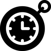 A black and white icon of a stopwatch vector