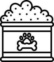A dog's bowl with a bone and a paw print vector