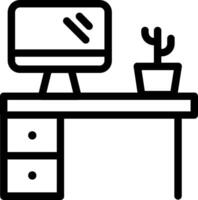Computer desk icon vector