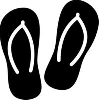 A pair of black flip flops on a white background vector