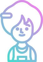 A woman with a hat and a brush icon vector
