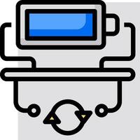 A computer with a monitor and a keyboard vector