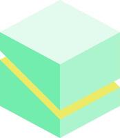 A green cube with yellow lines on it vector