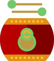 A drum with a green and red band on it vector