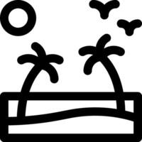 A black and white image of palm trees and a beach vector