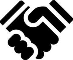 A black and white illustration of two hands shaking vector