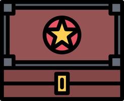 A red chest with a star on it vector