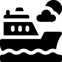 A black and white image of a boat vector