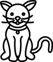 A black and white drawing of a cat vector