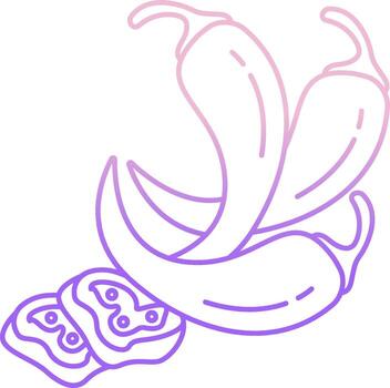 A line drawing of two peppers and a slice of bread vector