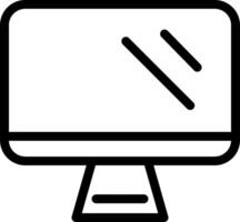 A computer monitor with a black outline vector
