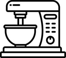 A black and white illustration of a mixer vector