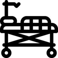 A black and white image of a hospital bed vector