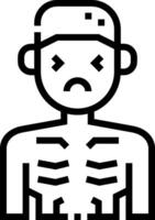A black and white image of a skeleton vector