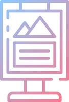 A computer monitor with a mountain on it vector