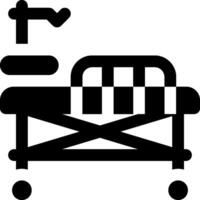 A black and white image of a bed with a bedside table vector