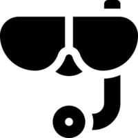 A black and white icon of a diving mask vector