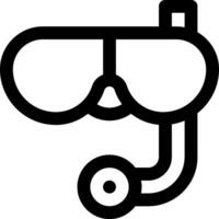 A black and white icon of a diving mask vector