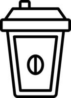A black and white outline of a trash can vector