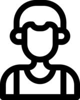 A black and white icon of a man with a hat vector