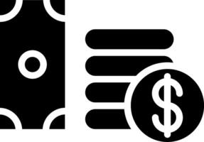 Money icon with stacks of money and dollar coin vector