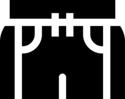 A black and white icon of a pair of pants vector