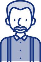 A man with a mustache and suspenders vector