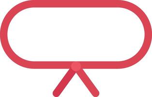 A red and white flat icon of a television vector