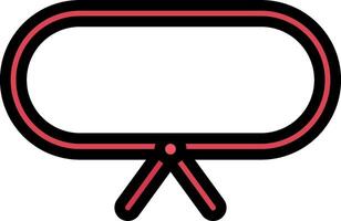 A red and black rectangle with a bow on it vector