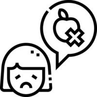 A woman with an apple and a speech bubble vector
