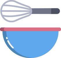 A blue bowl with a whisk and whisk in it vector
