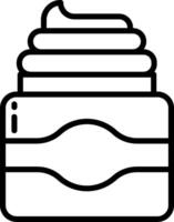 A black and white image of a container with cream vector
