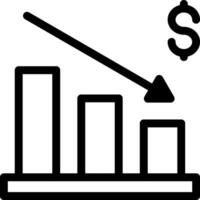 A graph with a dollar sign and a bar chart vector