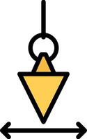 A yellow triangle with an arrow pointing to it vector