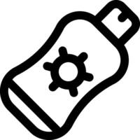 A black and white image of a bottle with a gear vector