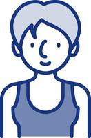 A woman in a tank top with a blue background vector