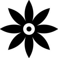 A black and white flower with a white center vector