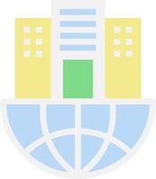 A building with a globe on top of it vector