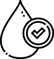 A drop with a tick mark on it vector